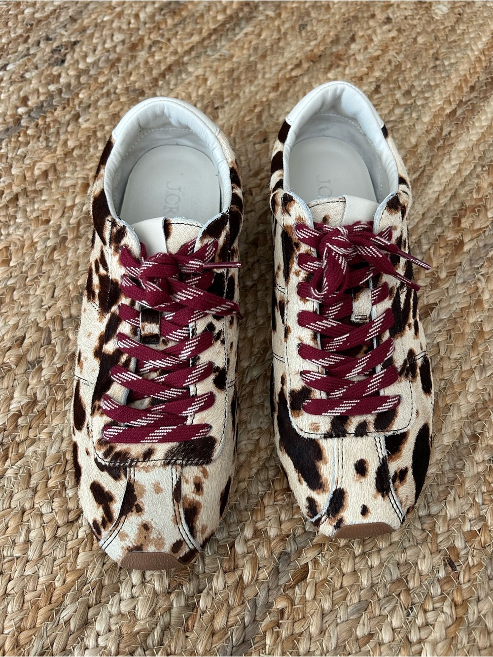 J. Crew calf hair leather sneakers